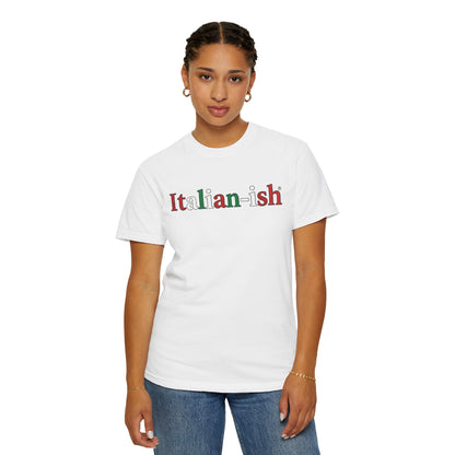 Italian-ish Graphic T-Shirt – Funny Italy Flag Text Tee