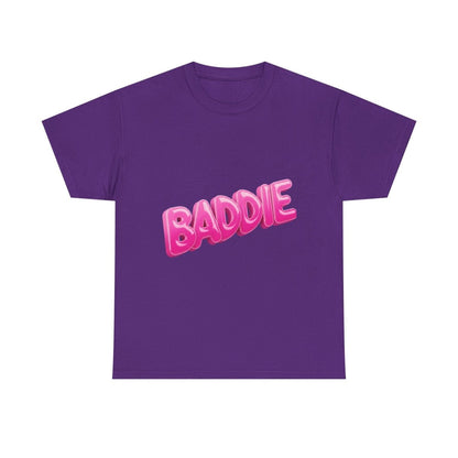 Baddie Pink Bubble Text Tee - Trendy Graphic T-Shirt - Sole & Drip