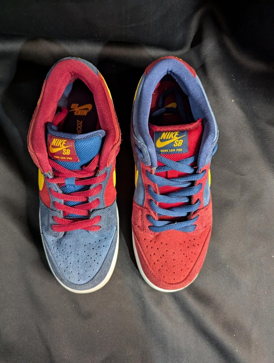 Nike SB Dunk Low Pro "Barcelona" Catalonia Mismatched US 8 DJ0606 - 400 Used - Sole & Drip