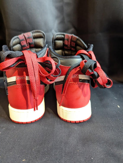 NEW NIB Air Jordan 1 High OG "Black Toe Reimagined" 4Y FD1413 - 106 Red - Sole & Drip