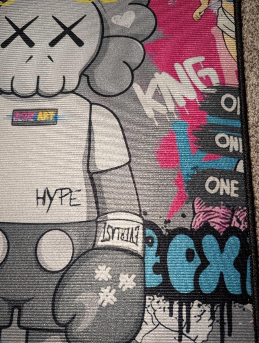 NEW KAWS Companion Boxer Graffiti Rug 32x18" Street Art Hypebeast Runner Mat - Sole & Drip