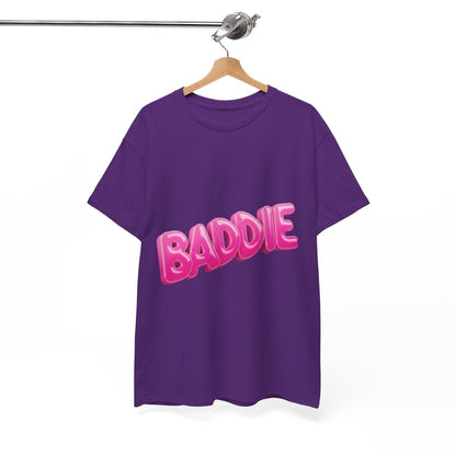 Baddie Pink Bubble Text Tee - Trendy Graphic T-Shirt - Sole & Drip