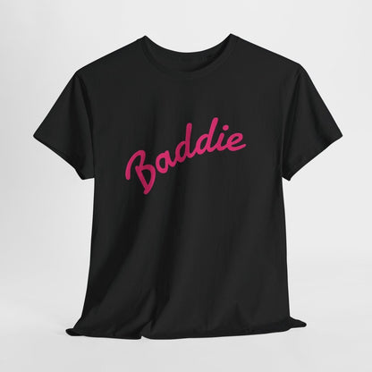 Baddie Script Tee — Pink Retro Graphic T‑Shirt - Sole & Drip
