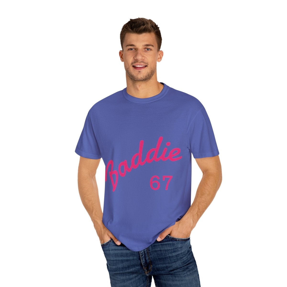 Baddie 67 T-Shirt — Pink Script "Baddie" Front & "Slay" Back - Sole & Drip