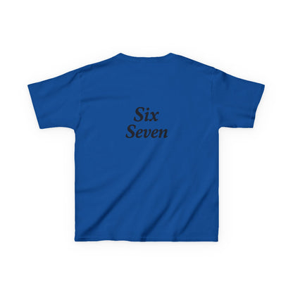 Kids Tee “6 7” Minimalist Graphic — Six Seven Backprint