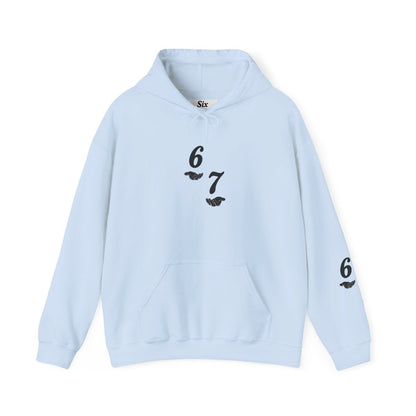 Hooded Sweatshirt - 6 7 w/hands on Front , Six Seven on back and 6 7 w hands on Left side - Sole & Drip