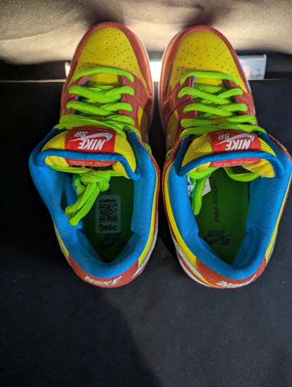 Nike SB Dunk Low Pro "Bart Simpson" Red Yellow Size 6 Used VGC BQ6817 - 602 - Sole & Drip