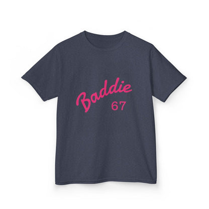 Kids Tee — Pink “Baddie 67” Front & “Slay” Back Graphic - Sole & Drip