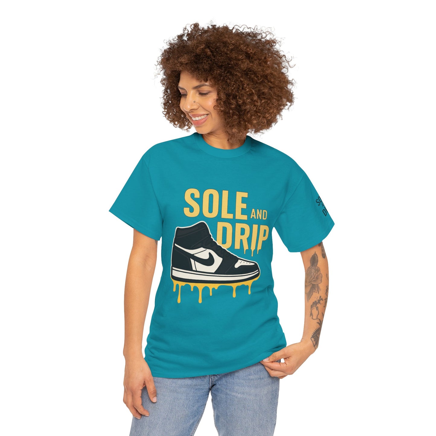 Sole and Drip Short Sleeve Tee — Sneaker Graphic Shirt with 'SOLE AND DRIP' Design