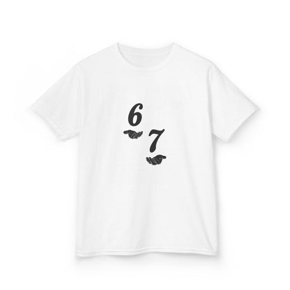 Kids Tee “6 7” Minimalist Graphic — Six Seven Backprint