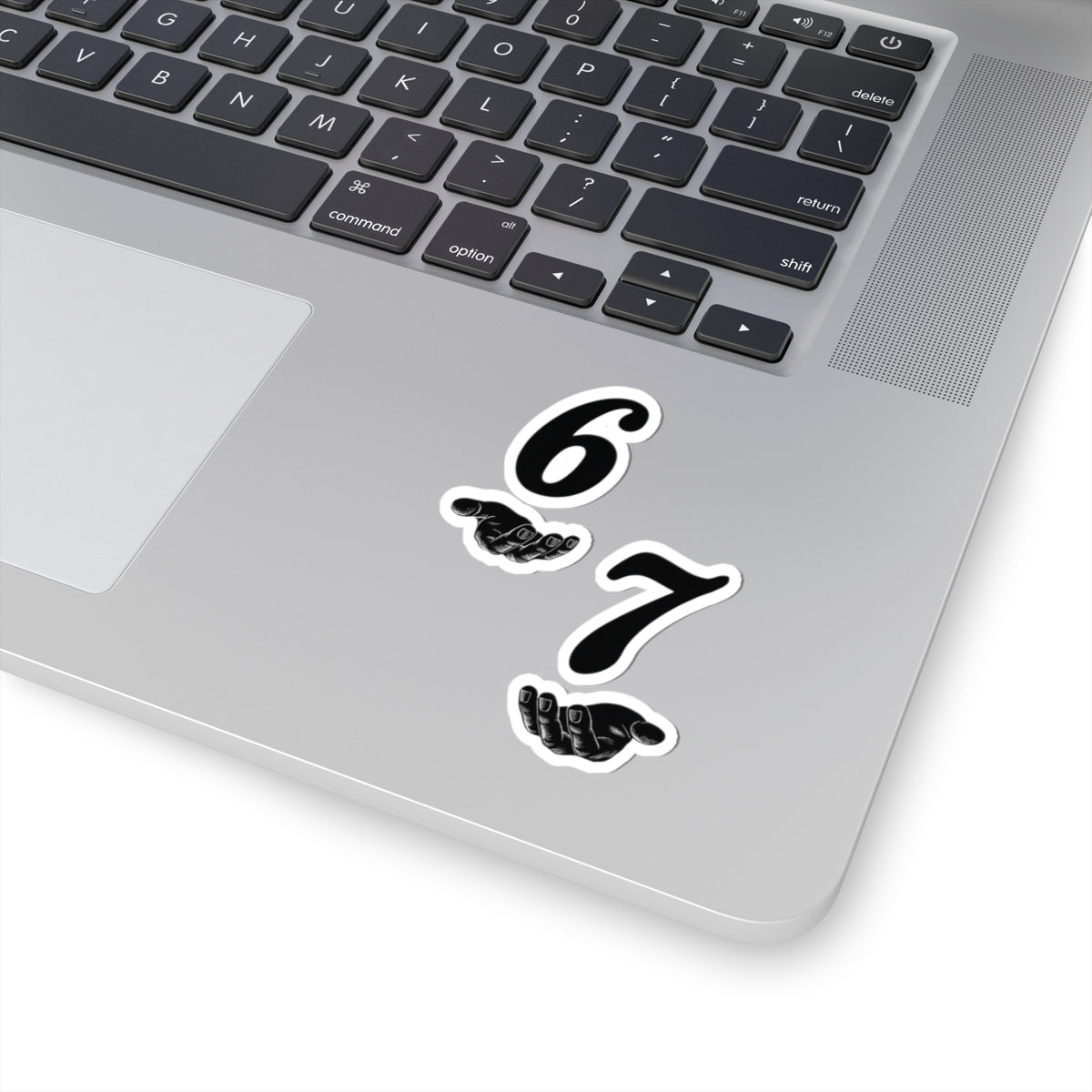 Vintage Hand & Number Kiss - Cut Stickers — 6 and 7 Laptop Decals - Sole & Drip