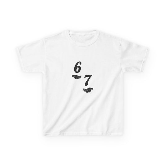 Kids Tee “6 7” Minimalist Graphic — Six Seven Backprint