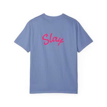Baddie 67 T-Shirt — Pink Script "Baddie" Front & "Slay" Back - Sole & Drip