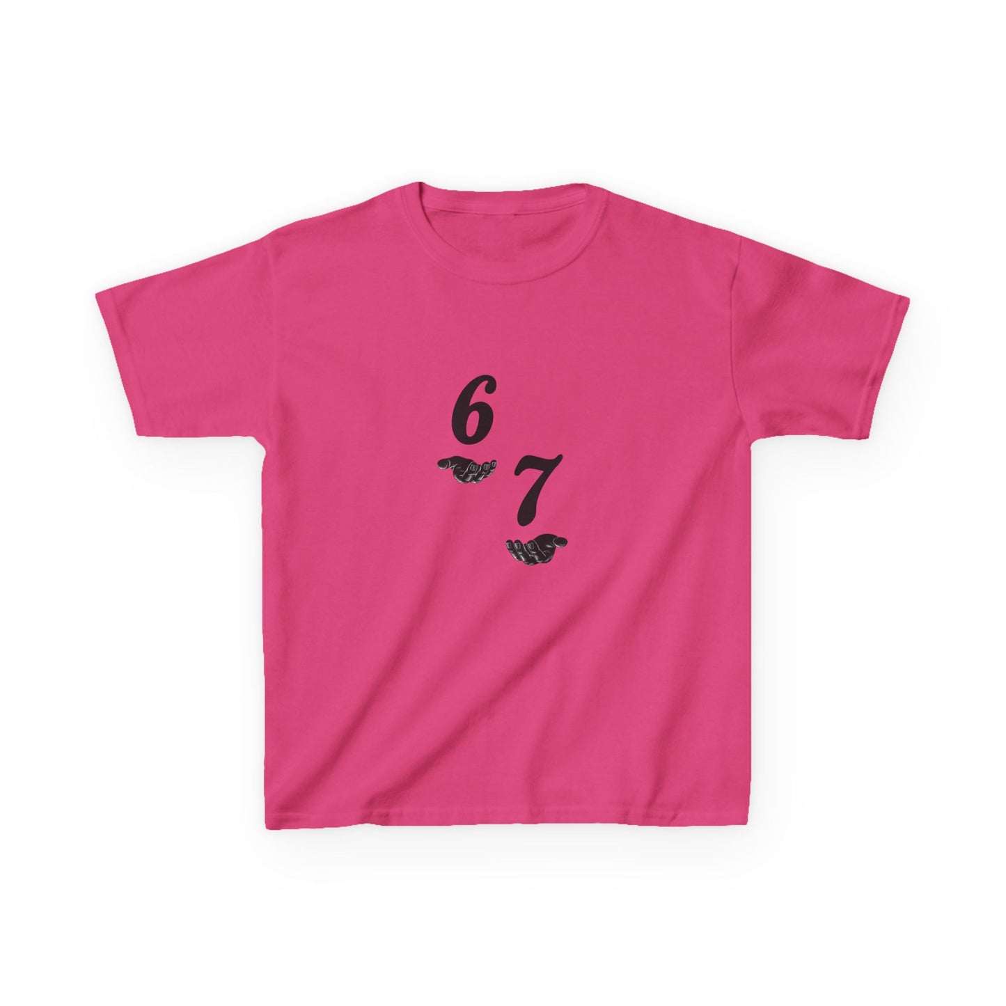 Kids Tee “6 7” Minimalist Graphic — Six Seven Backprint