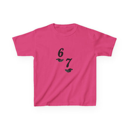 Kids Tee “6 7” Minimalist Graphic — Six Seven Backprint