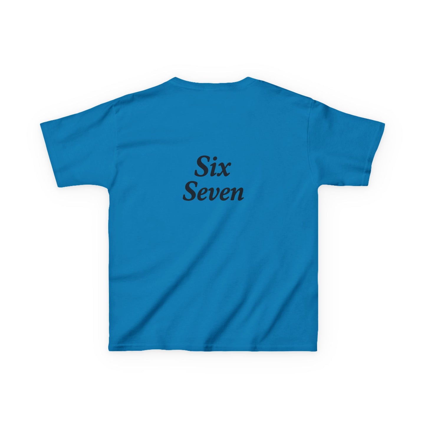 Kids Tee “6 7” Minimalist Graphic — Six Seven Backprint