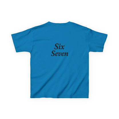 Kids Tee “6 7” Minimalist Graphic — Six Seven Backprint