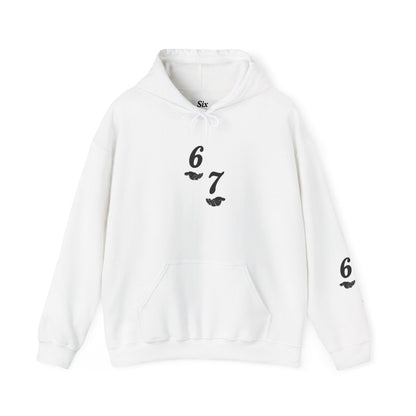 Hooded Sweatshirt - 6 7 w/hands on Front , Six Seven on back and 6 7 w hands on Left side - Sole & Drip