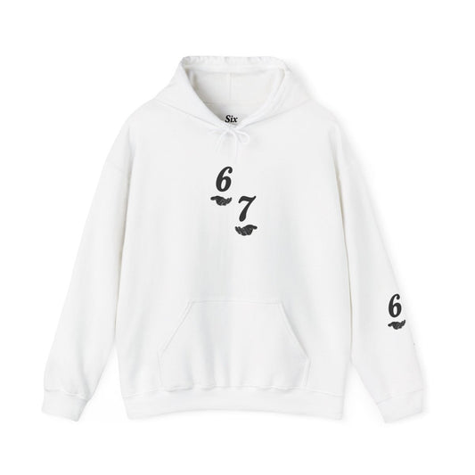Hooded Sweatshirt - 6 7 w/hands on Front , Six Seven on back and 6 7 w hands on Left side - Sole & Drip