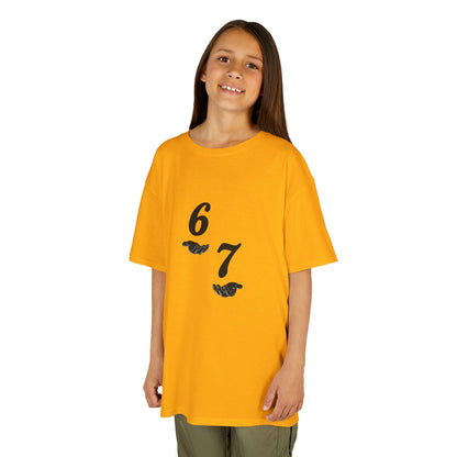 Kids Tee “6 7” Minimalist Graphic — Six Seven Backprint
