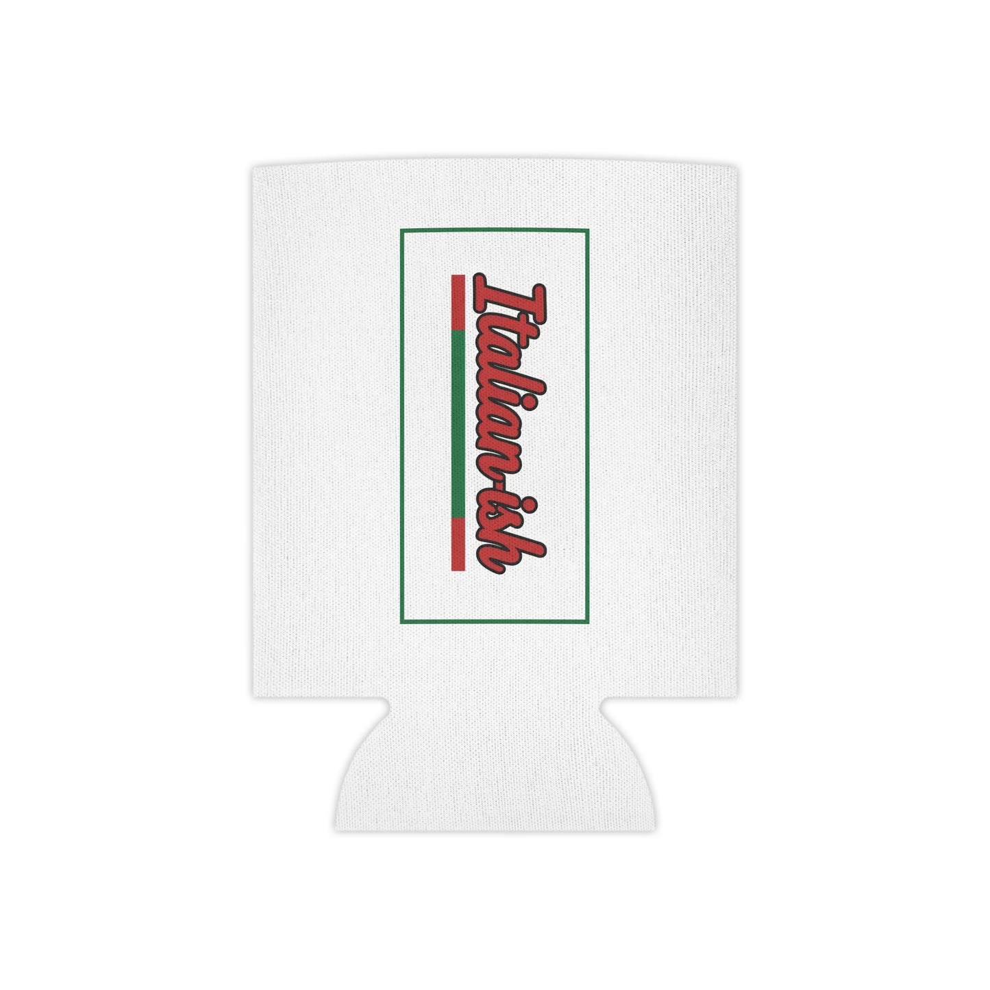 Italian-ish Can Cooler – Retro Script with Italy Flag Accent