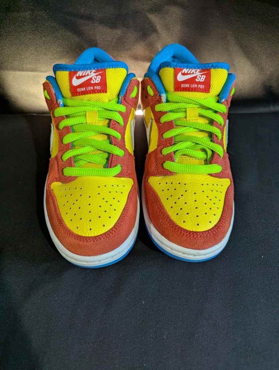 Nike SB Dunk Low Pro "Bart Simpson" Red Yellow Size 6 Used VGC BQ6817 - 602 - Sole & Drip