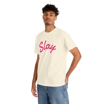 Slay Script T‑Shirt — Pink Script Graphic Tee for Trendy Women & Girls - Sole & Drip