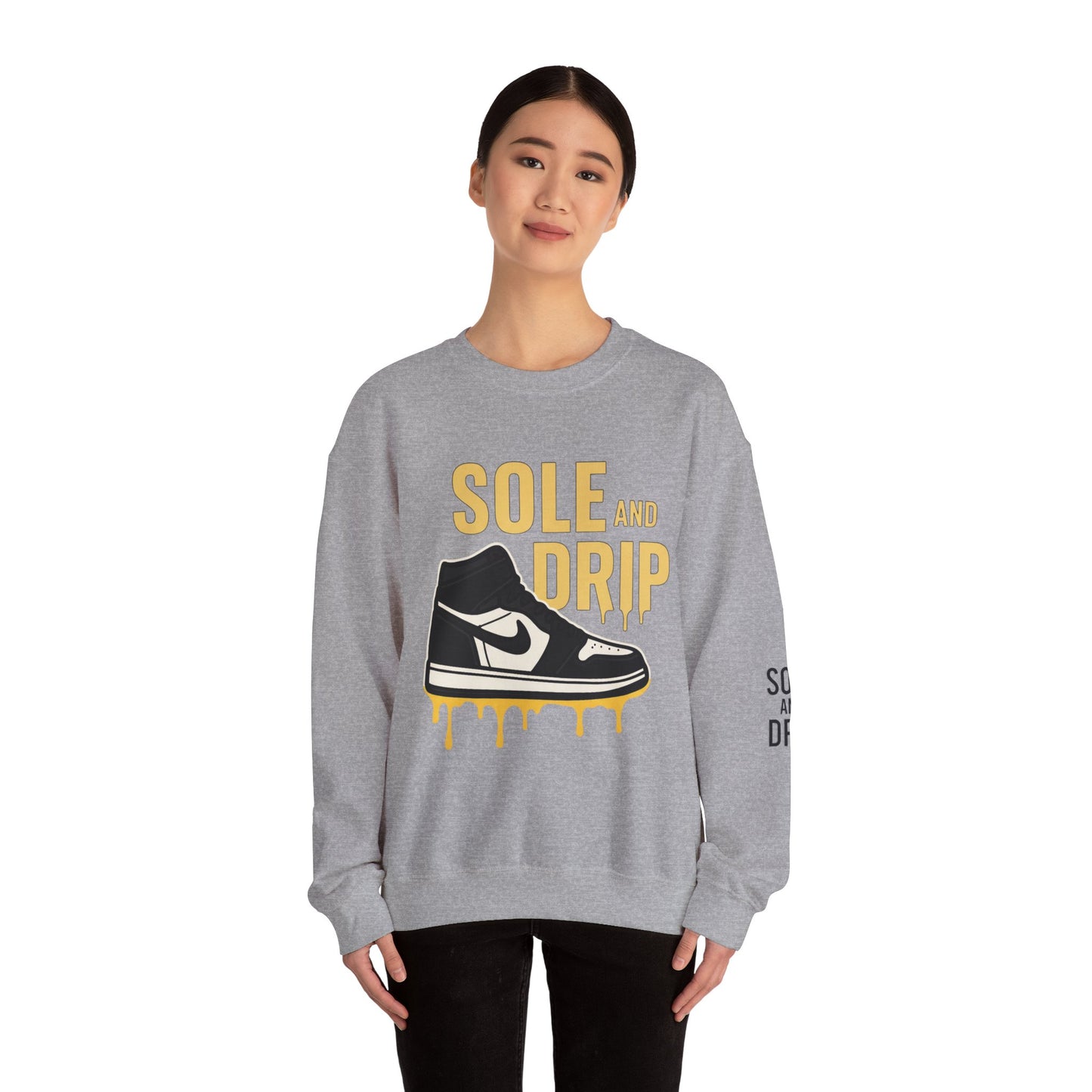 Sole and Drip Sweatshirt — Sneaker Graphic Shirt with 'SOLE AND DRIP' Design