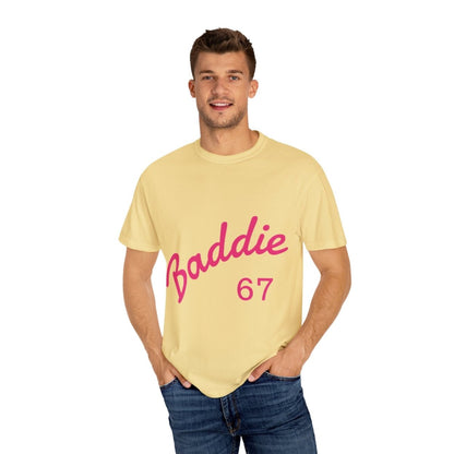 Baddie 67 T-Shirt — Pink Script "Baddie" Front & "Slay" Back - Sole & Drip