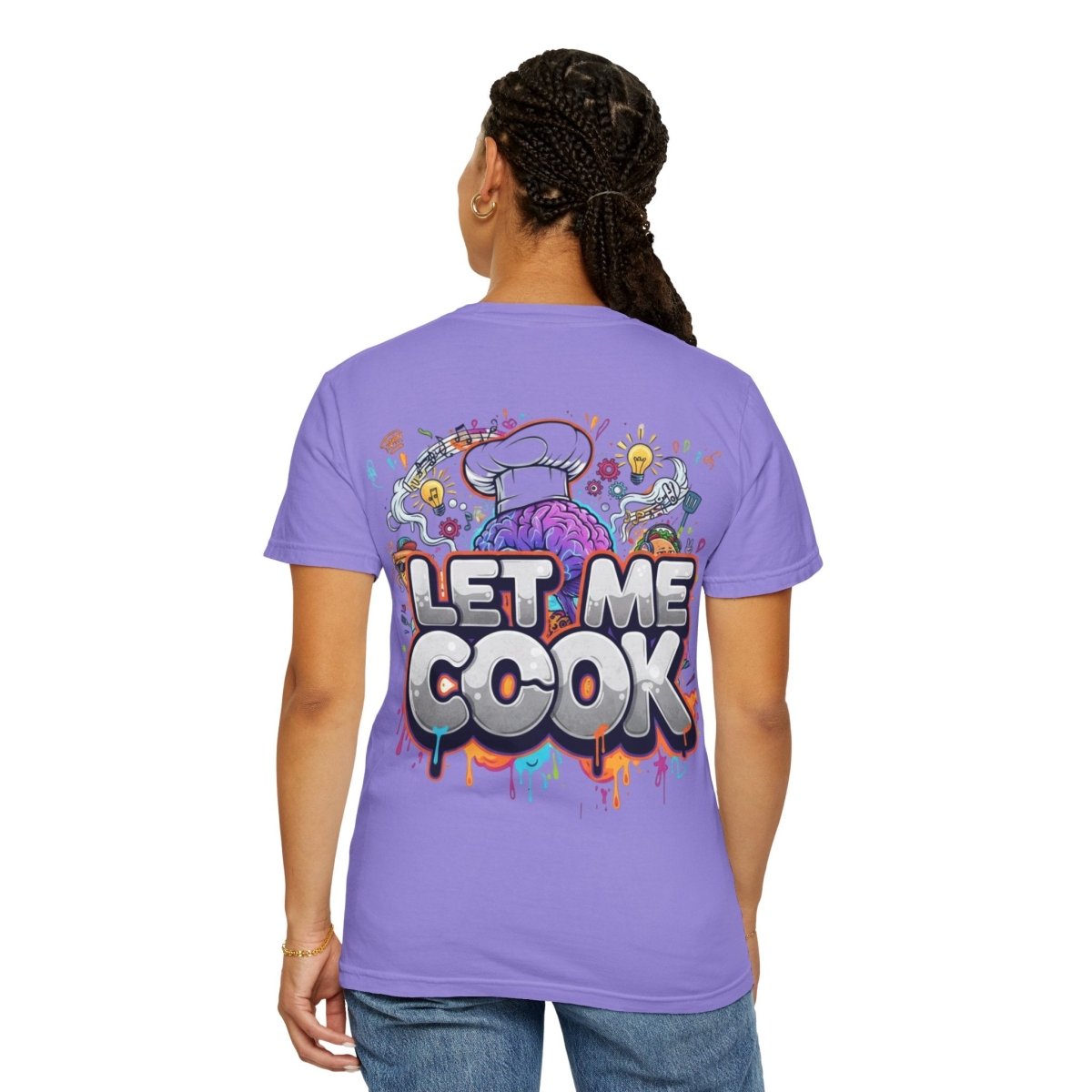 "Let Me Cook" T-Shirt — Colorful Chef Brain Illustration - Sole & Drip