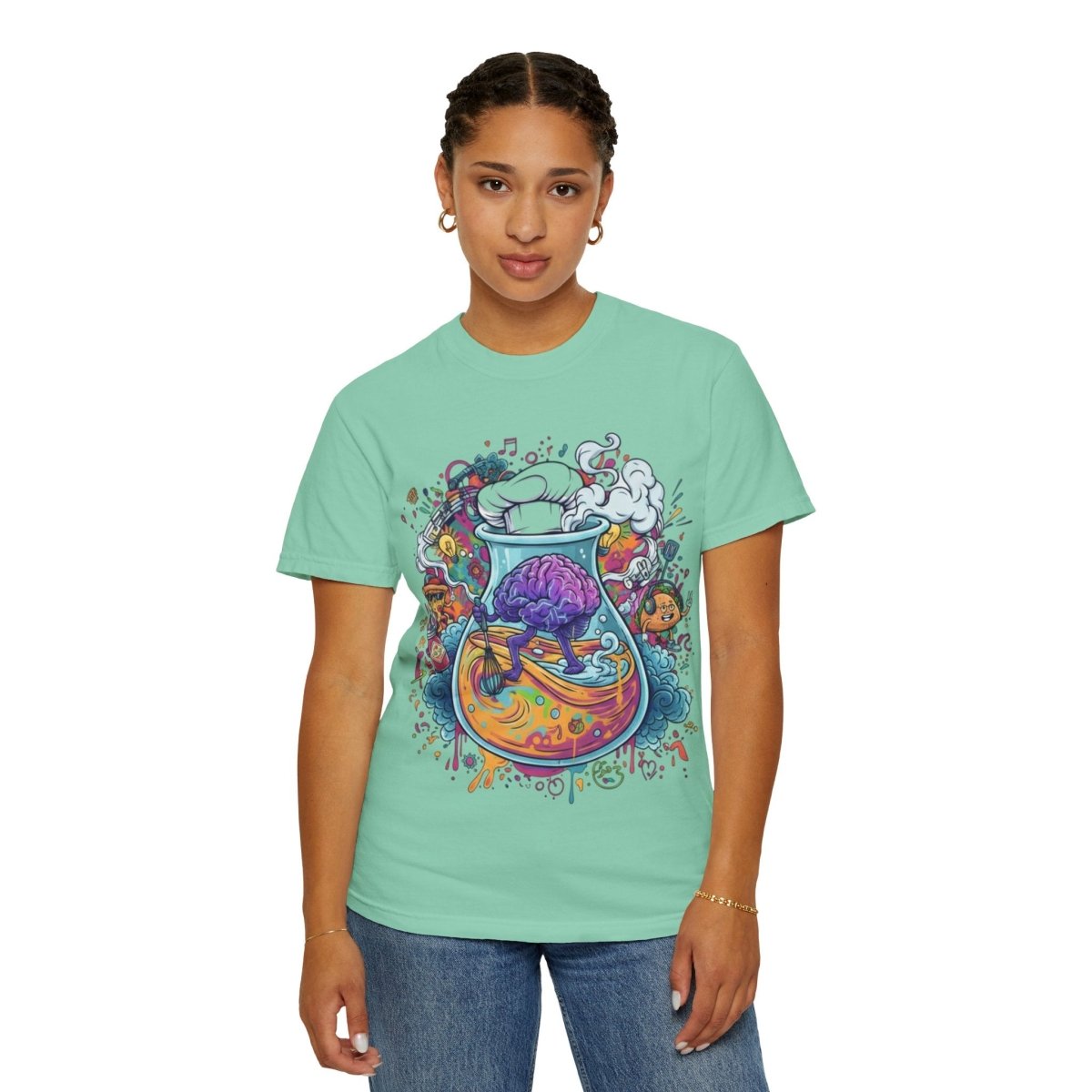 "Let Me Cook" T-Shirt — Colorful Chef Brain Illustration - Sole & Drip