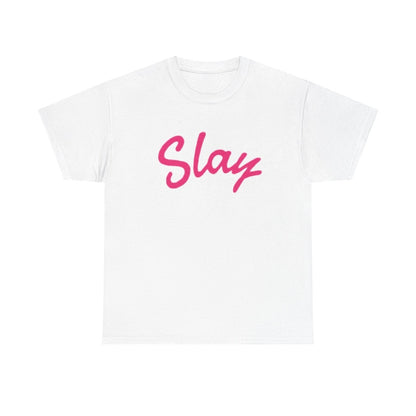 Slay Script T‑Shirt — Pink Script Graphic Tee for Trendy Women & Girls - Sole & Drip