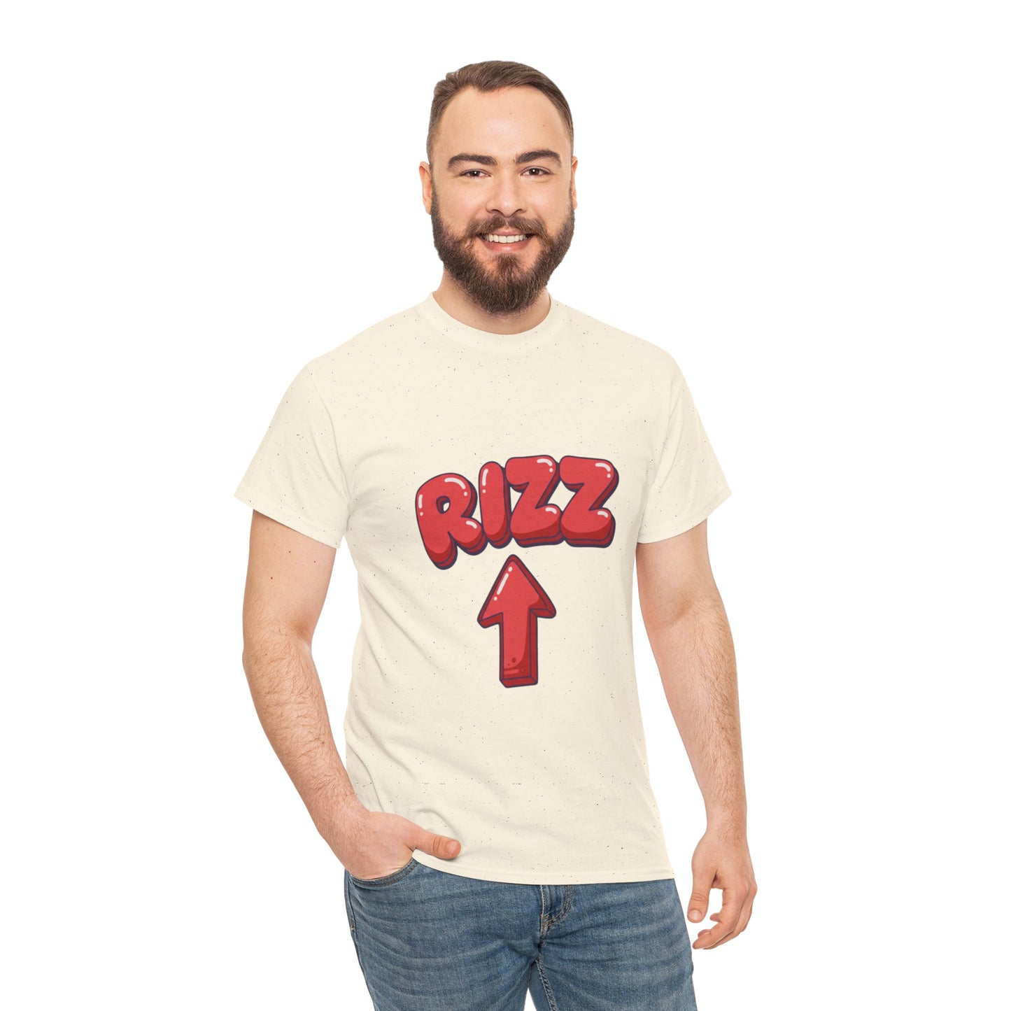 Adult Tee — Playful "RIZZ" Arrow Graphic Shirt
