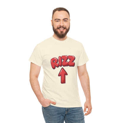 Adult Tee — Playful "RIZZ" Arrow Graphic Shirt