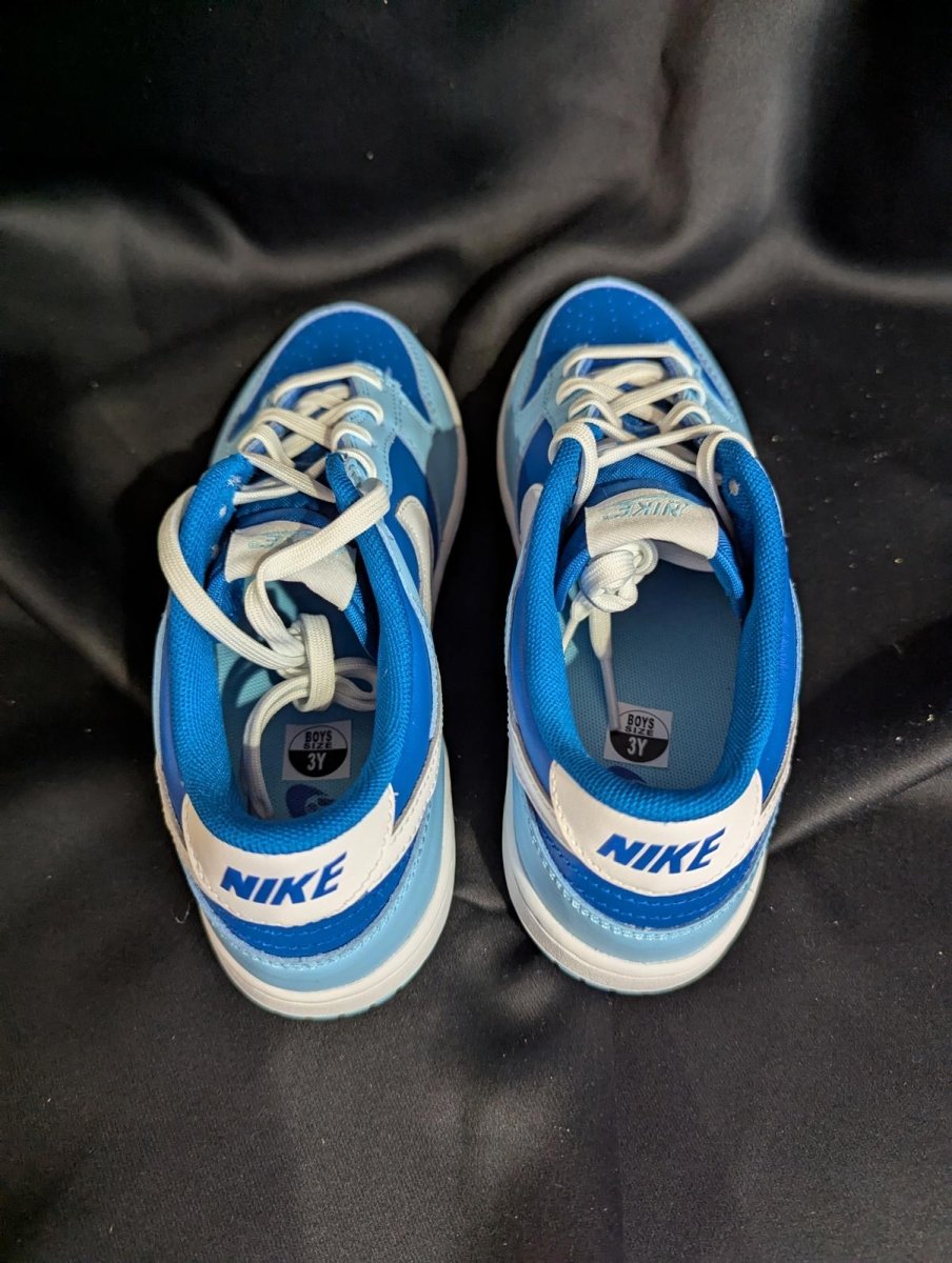 NEW NIB Nike Dunk Low Retro QS "Argon" Blue White Size 3Y Preschool DV2635 - 400 - Sole & Drip