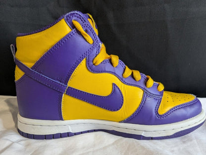 Nike Dunk High GS "Lakers" Purple Gold Size 4Y Used VGC DZ4454 - 500 No Box - Sole & Drip