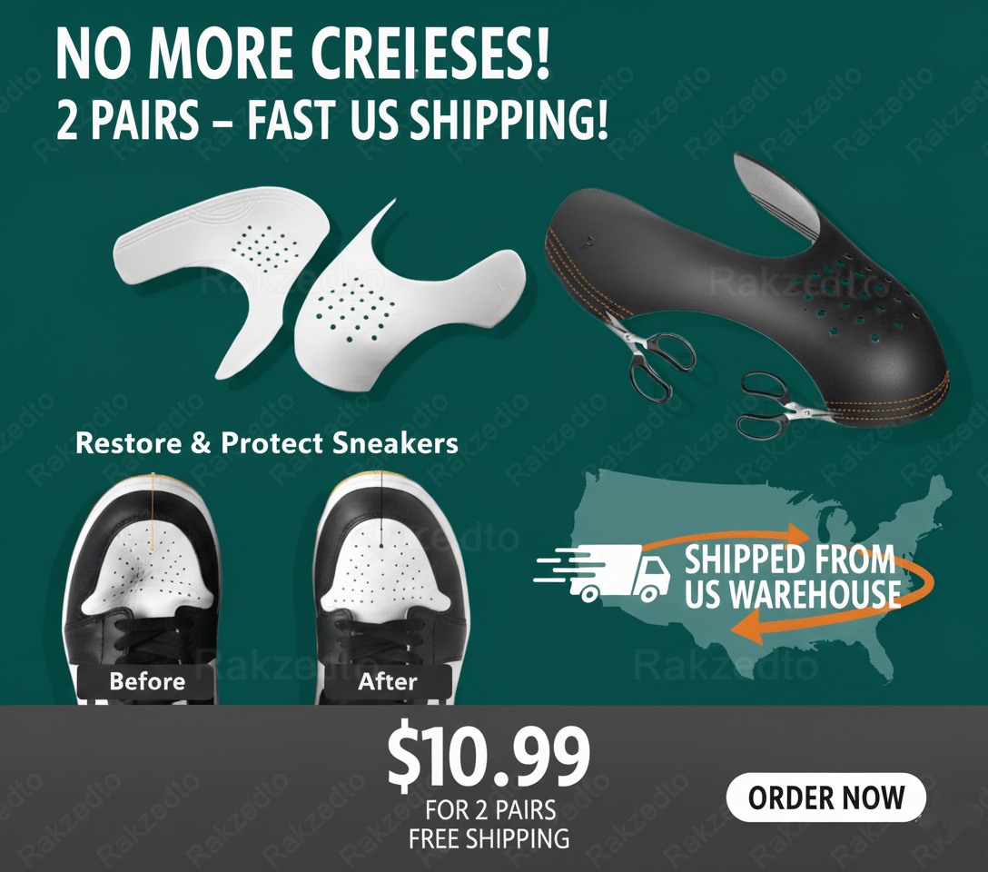 2 - Pack Crease Guards Shoe Shields Sneaker Toe Box Protector Large (White/Black) - Sole & Drip