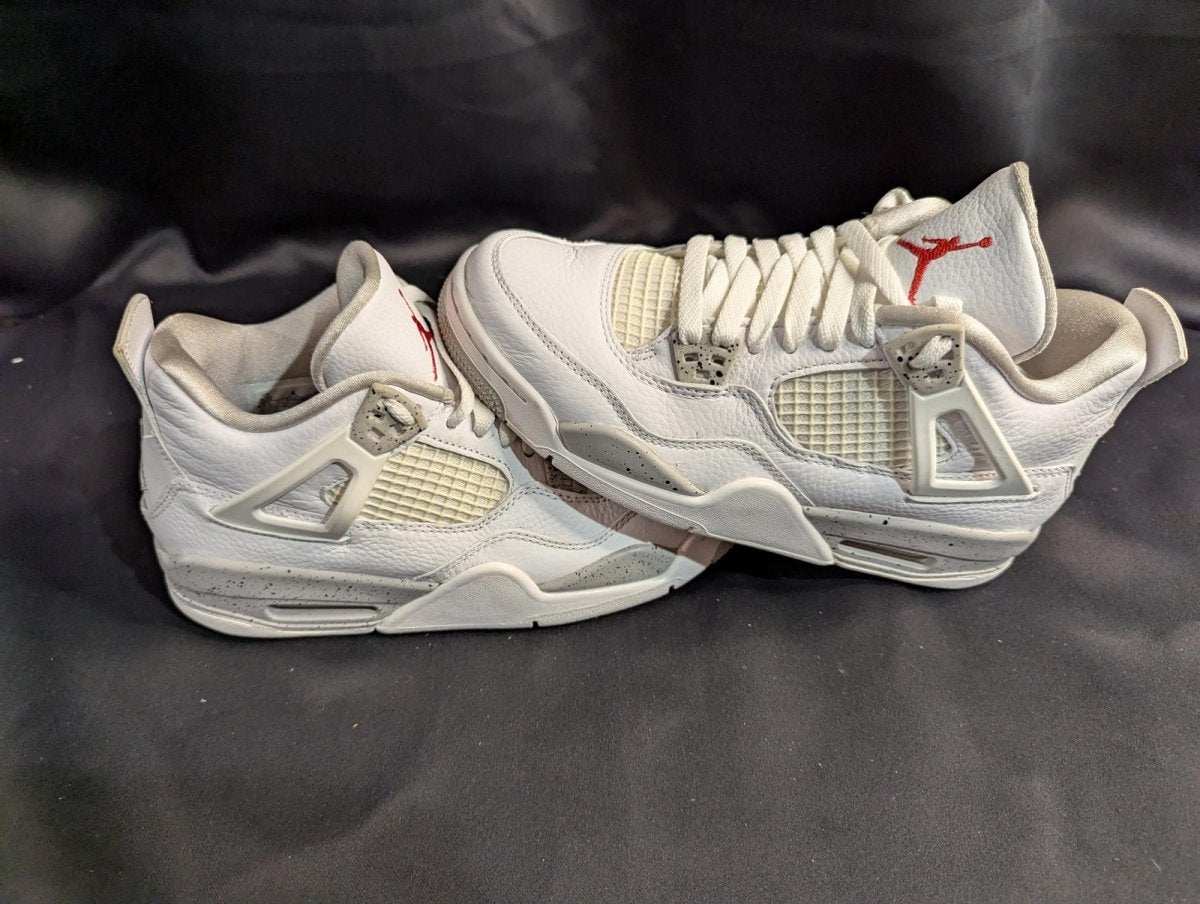 Jordan 4 Retro GS "White Oreo" Size 6.5Y Used VGC w/ Box CT8527 - 100 Speckle - Sole & Drip