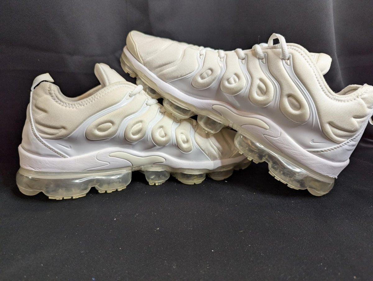 Nike Air VaporMax Plus "Triple White" Used VGC Size 13 924453 - 100 Off White - Sole & Drip