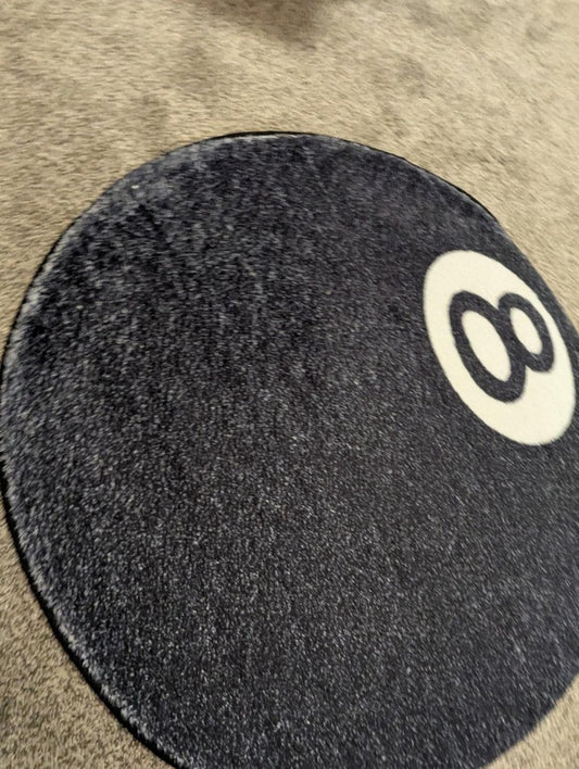 NEW 8 Ball Tufted Rug Large Black & White 30" Round Pool Billiard Streetwear - Sole & Drip