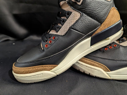 Jordan 3 Retro "Desert Elephant" Black Rush Orange US 8 Used Good CT8532 - 008 - Sole & Drip