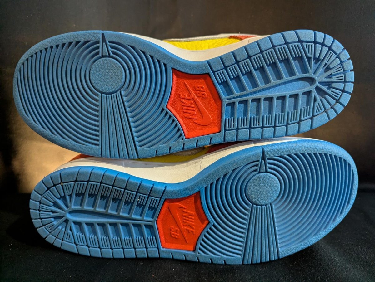Nike SB Dunk Low Pro "Bart Simpson" Red Yellow Size 6 Used VGC BQ6817 - 602 - Sole & Drip