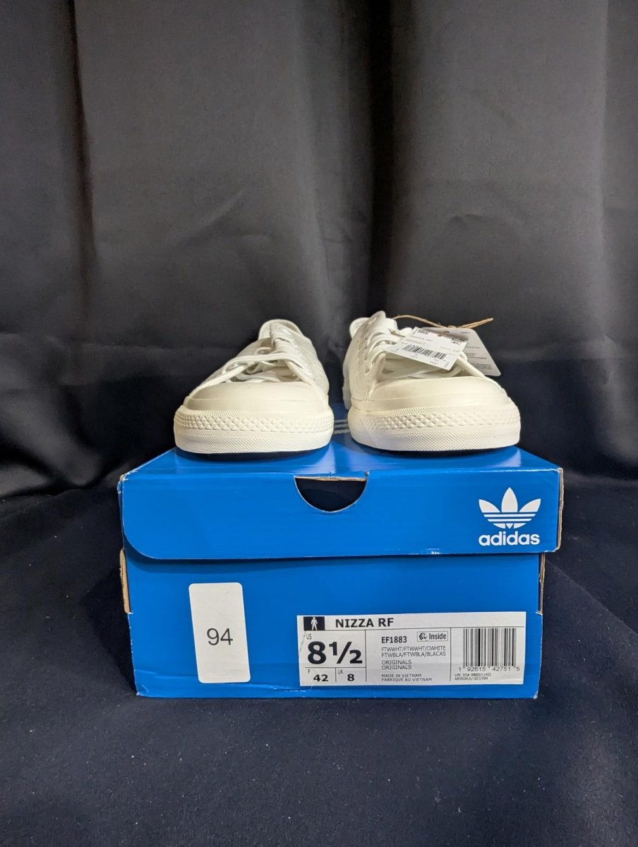 NEW NIB Adidas Nizza RF "Triple White" Canvas Retro Size 8.5 EF1883 Clean Look - Sole & Drip