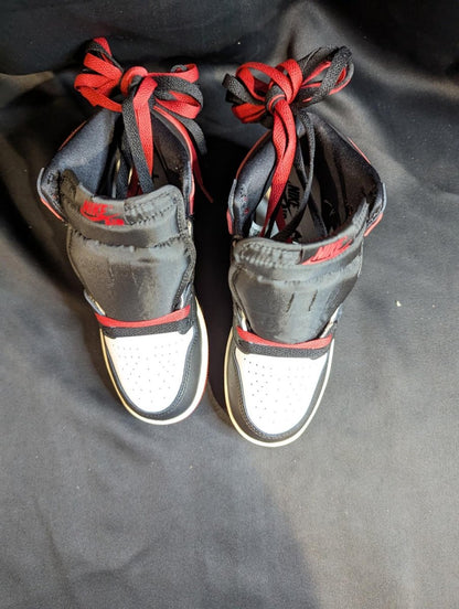NEW NIB Air Jordan 1 High OG "Black Toe Reimagined" 4Y FD1413 - 106 Red - Sole & Drip
