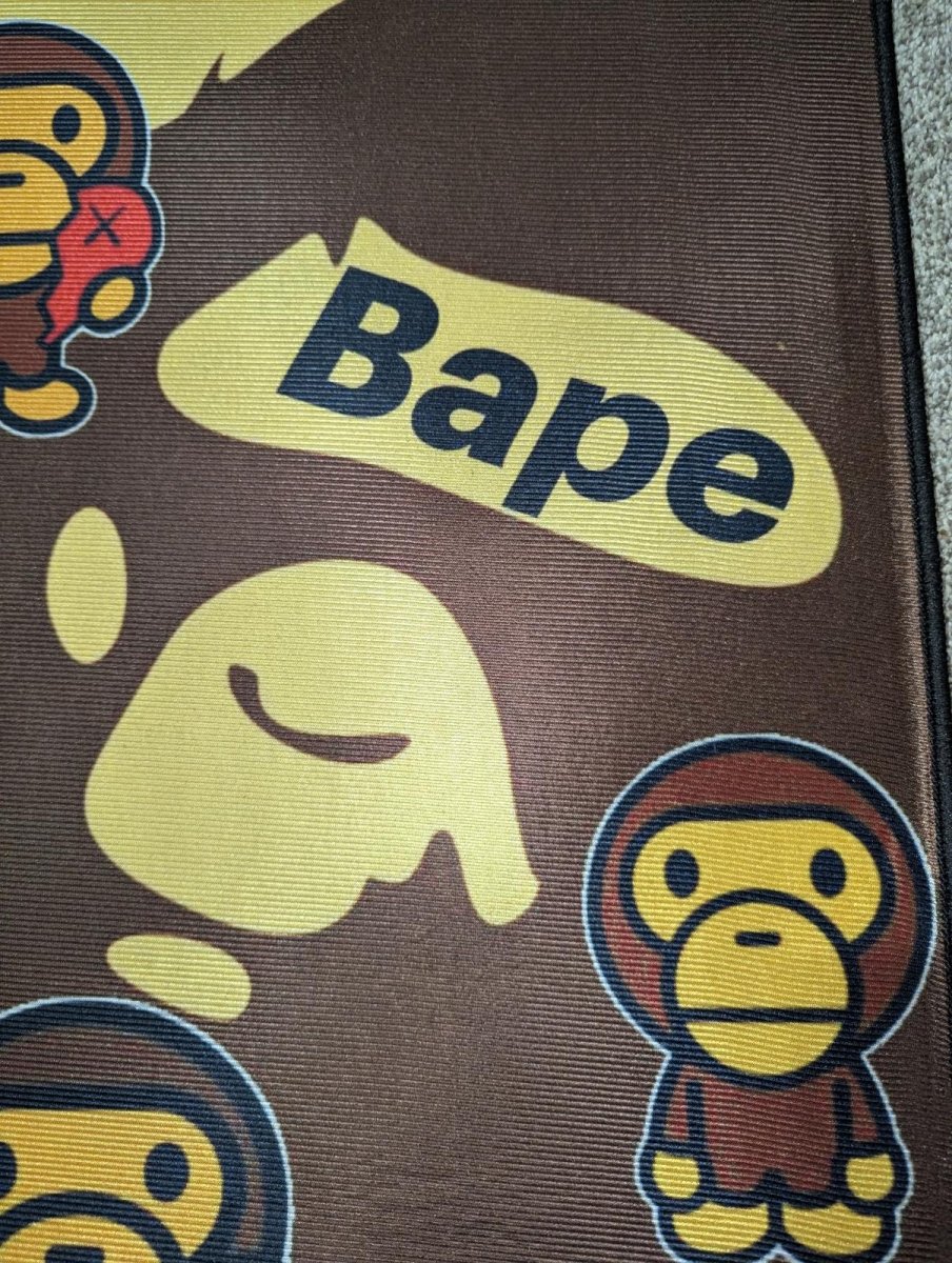 NEW Hypebeast BAPE Baby Milo Multi - Graphic Rug 34x20" Runner Mat Yellow/Brown - Sole & Drip