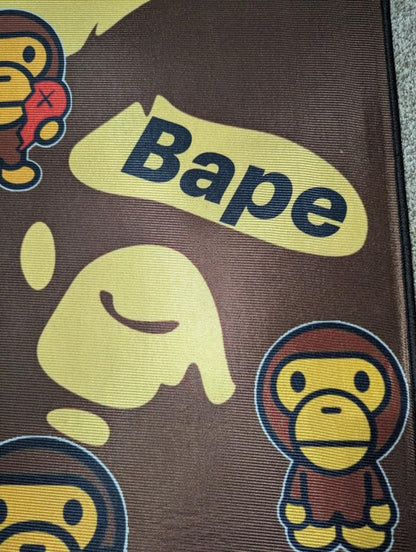 NEW Hypebeast BAPE Baby Milo Multi - Graphic Rug 34x20" Runner Mat Yellow/Brown - Sole & Drip