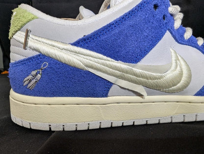 Nike SB Dunk Low x FLY "Gardenia" Size 9 DQ5130 - 400 Blue Suede New - Sole & Drip