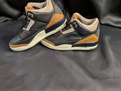 Jordan 3 Retro "Desert Elephant" Black Rush Orange US 8 Used Good CT8532 - 008 - Sole & Drip