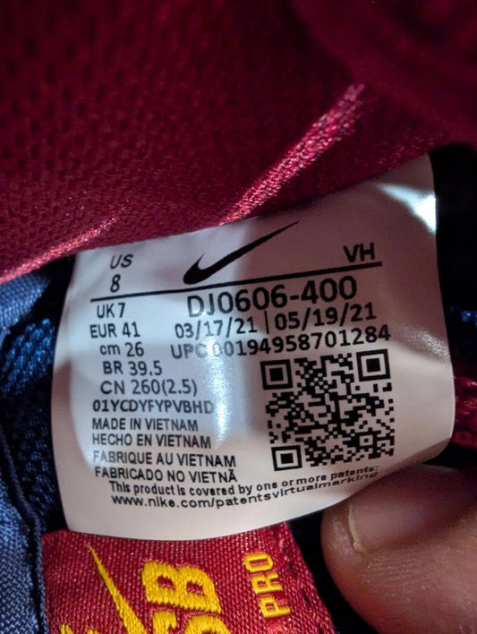 Nike SB Dunk Low Pro "Barcelona" Catalonia Mismatched US 8 DJ0606 - 400 Used - Sole & Drip