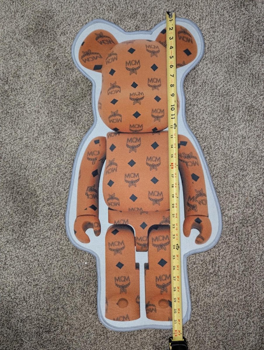 NEW Hypebeast MCM Monogram x Bearbrick Figure Rug 31" Die - Cut Accent Mat - Sole & Drip